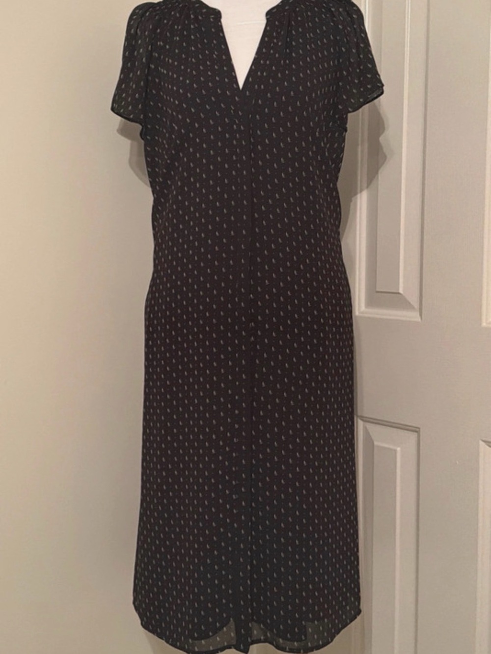 H&M Navy Midi Dress with Tiny White Print